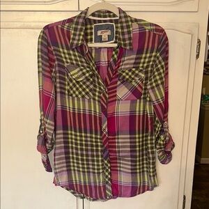 Arizona Jean Co Plaid Button-Up Shirt